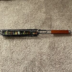 Non-Stick Grill Basket with Wooden Handle